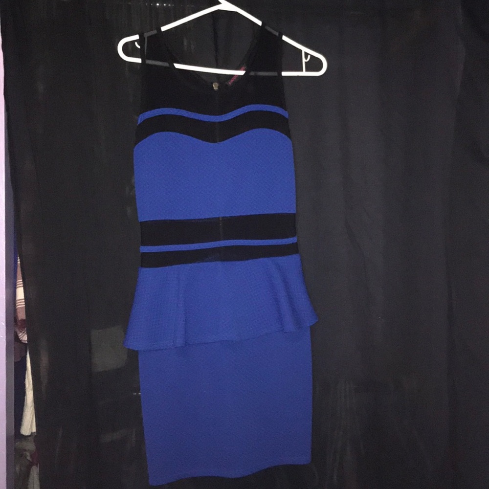 Blue dress with mesh